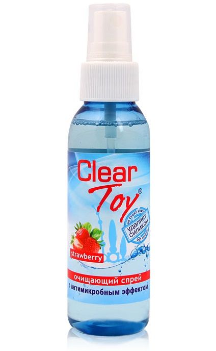 Очищающий спрей для игрушек CLEAR TOY Strawberry - 100 мл. - Биоритм - купить с доставкой в Нижневартовске