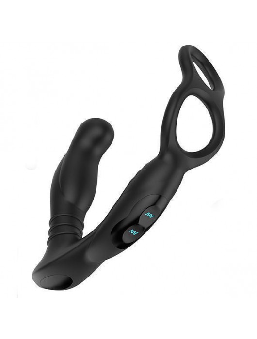 Черная анальная пробка NEXUS SIMUL8 с фиксацией на теле кольцами - Nexus Range - в Нижневартовске купить с доставкой