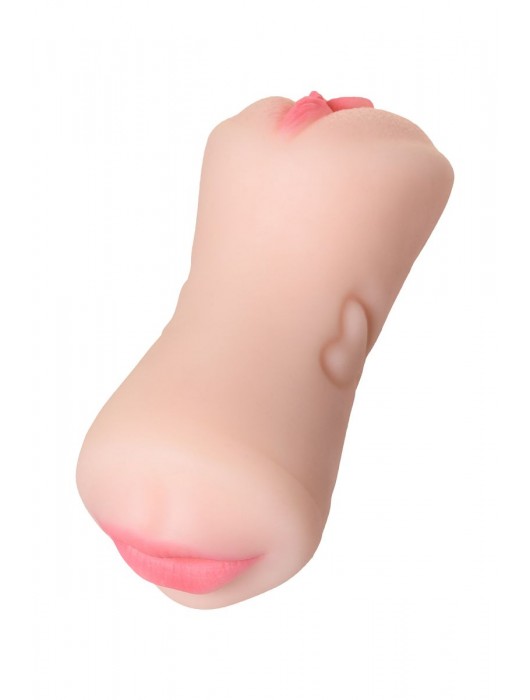 Телесный двусторонний мастурбатор Pretty Mouth - ротик и вагина - ToyFa - в Нижневартовске купить с доставкой
