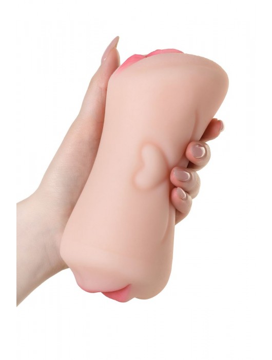 Телесный двусторонний мастурбатор Pretty Mouth - ротик и вагина - ToyFa - в Нижневартовске купить с доставкой