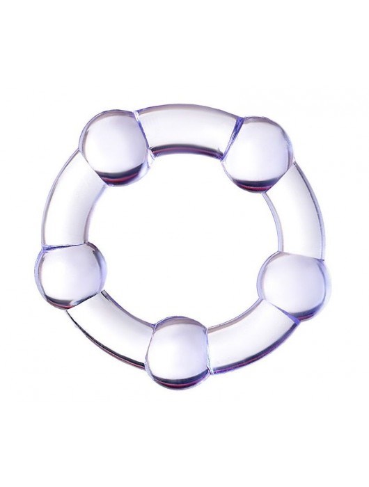 Фиолетовое эрекционное кольцо на пенис с бусинами - Штучки-дрючки - в Нижневартовске купить с доставкой