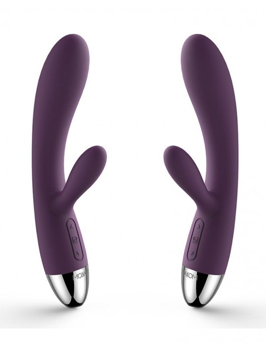 Фиолетовый вибратор Alice с клиторальным стимулятором - Svakom