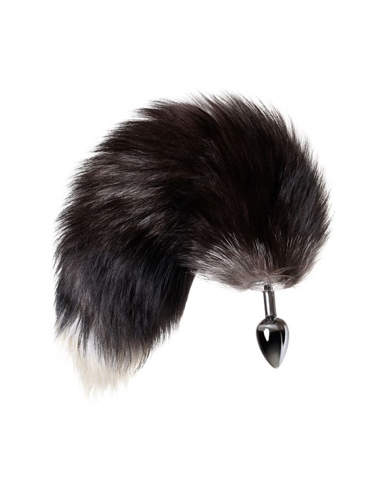 Серебристая металлическая анальная втулка с хвостом чернобурой лисы - размер S - ToyFa - купить с доставкой в Нижневартовске