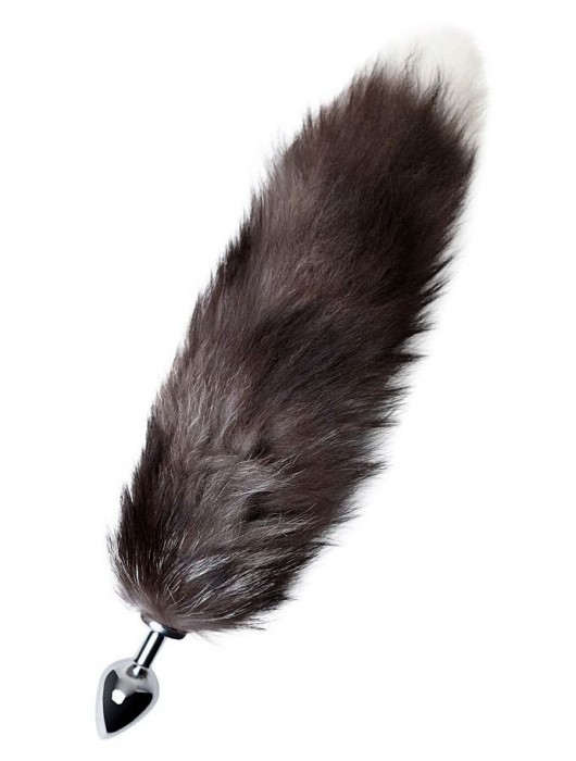 Серебристая металлическая анальная втулка с хвостом чернобурой лисы - размер S - ToyFa - купить с доставкой в Нижневартовске