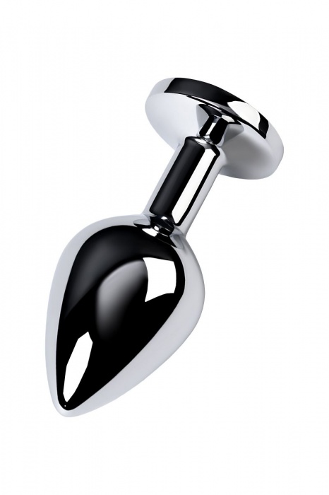 Серебристая конусовидная анальная пробка с голубым кристаллом - 8 см. - ToyFa - купить с доставкой в Нижневартовске