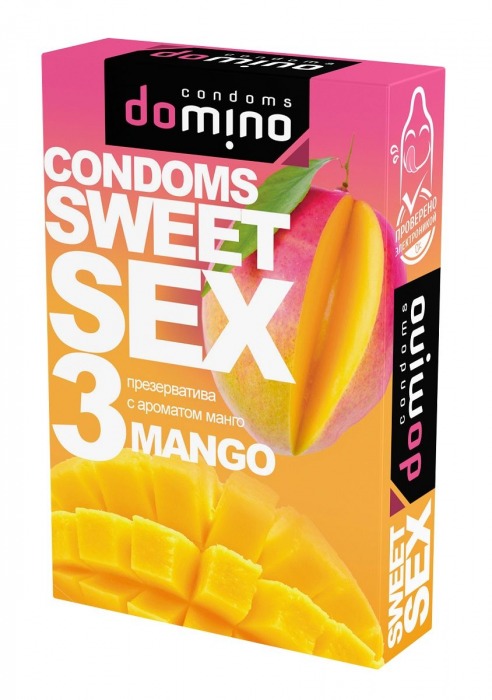 Презервативы для орального секса DOMINO Sweet Sex с ароматом манго - 3 шт. - Domino - купить с доставкой в Нижневартовске