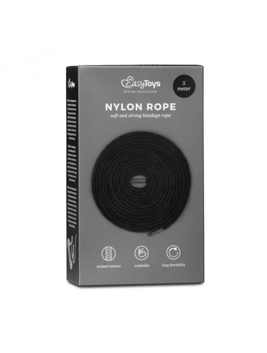 Черная веревка для бондажа Easytoys Bondage Rope - 5 м. - Easy toys - купить с доставкой в Нижневартовске