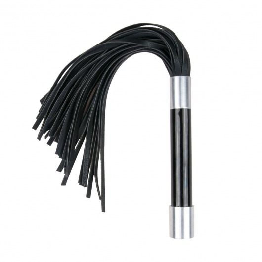 Черная плеть Easytoys Flogger With Metal Grip - 38 см. - Easy toys - купить с доставкой в Нижневартовске