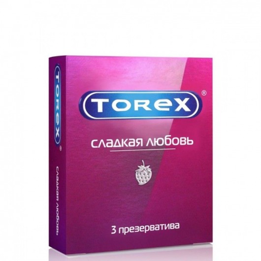 Презервативы Torex  Сладкая любовь  с ароматом клубники - 3 шт. - Torex - купить с доставкой в Нижневартовске