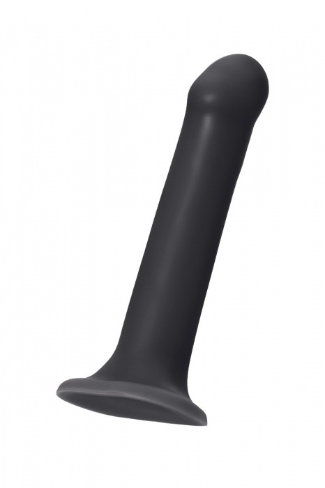 Черный фаллос на присоске Silicone Bendable Dildo L - 19 см. - Strap-on-me - купить с доставкой в Нижневартовске