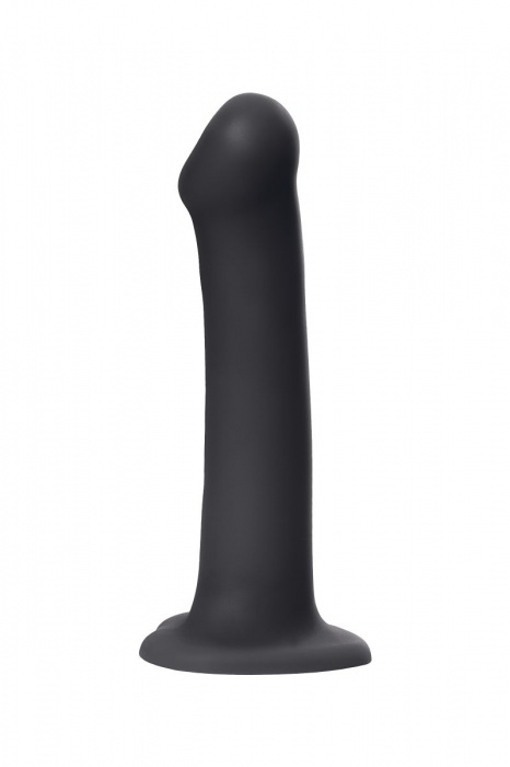 Черный фаллос на присоске Silicone Bendable Dildo L - 19 см. - Strap-on-me - купить с доставкой в Нижневартовске