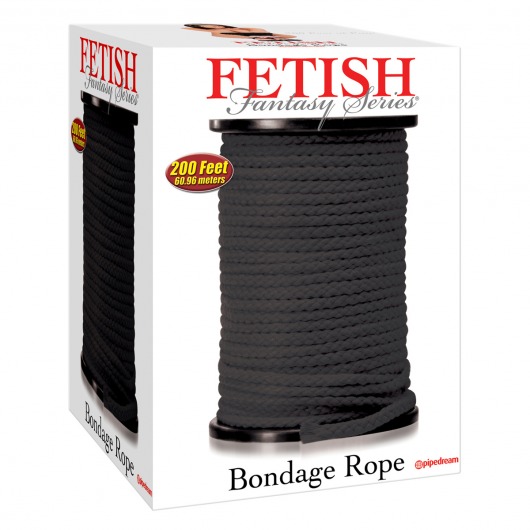 Черная веревка для связывания Bondage Rope - 60,9 м. - Pipedream - купить с доставкой в Нижневартовске