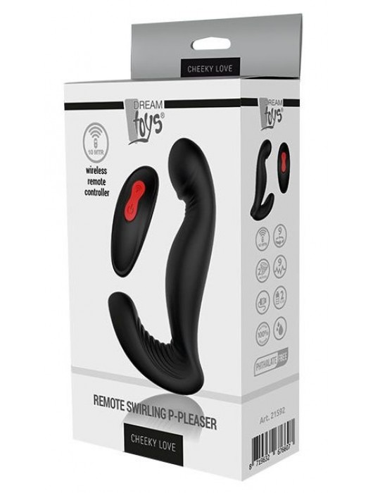 Черный вибромассажер простаты SWIRLING P-PLEASER - Dream Toys - в Нижневартовске купить с доставкой