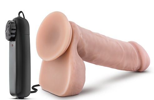 Телесный вибратор THE GOALIE 8INCH DILDO  - 20,3 см. - Blush Novelties