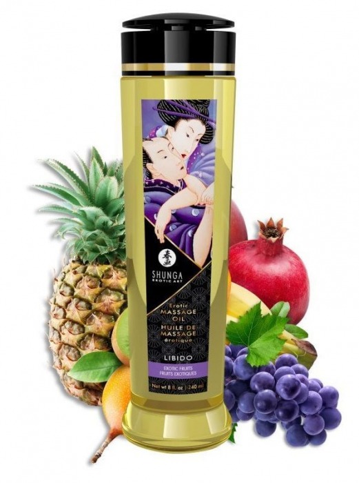 Массажное масло Libido Exotic Fruits с ароматом экзотических фруктов - 240 мл. - Shunga - купить с доставкой в Нижневартовске