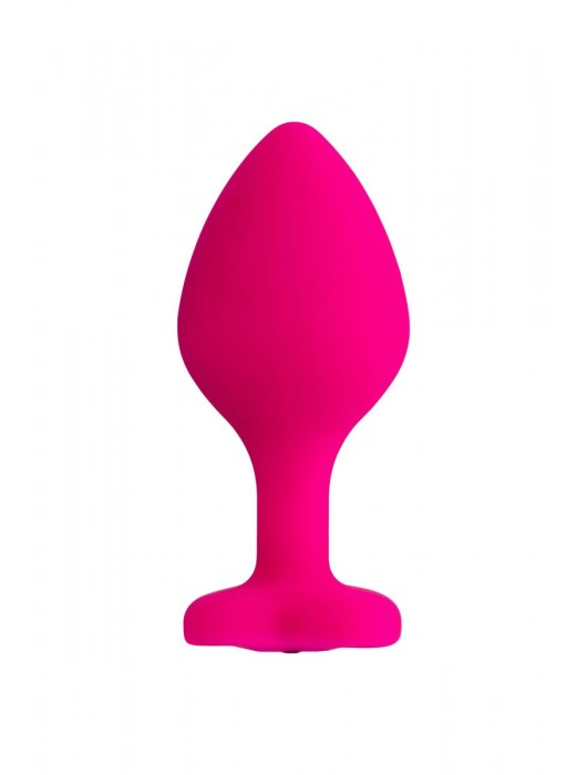 Розовая анальная втулка Diamond Heart с прозрачным кристаллом - 8 см. - ToyFa - купить с доставкой в Нижневартовске