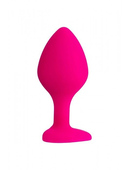 Розовая анальная втулка Diamond Heart с прозрачным кристаллом - 8 см. - ToyFa - купить с доставкой в Нижневартовске