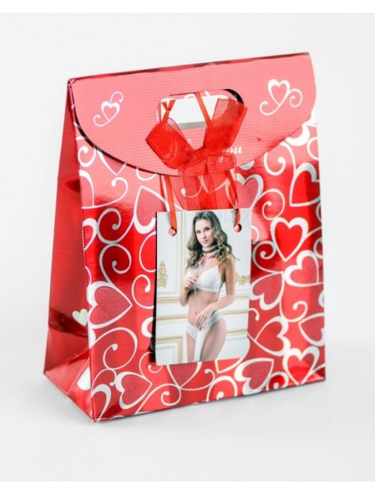 Бело-красный ошейник из натуральной кожи с нежным мехом - БДСМ Арсенал - купить с доставкой в Нижневартовске