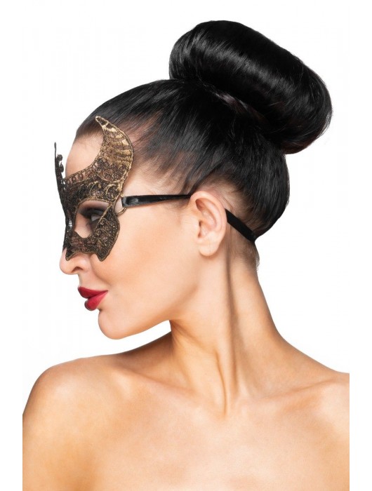 Золотистая карнавальная маска  Нунки - Джага-Джага купить с доставкой