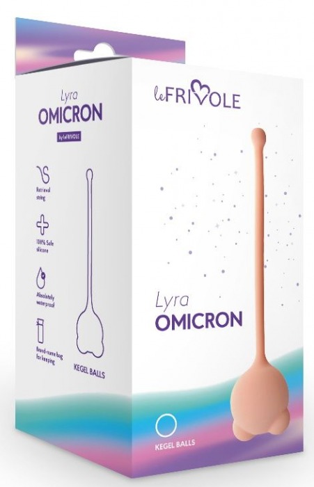 Бежевый вагинальный шарик Omicron - Le Frivole