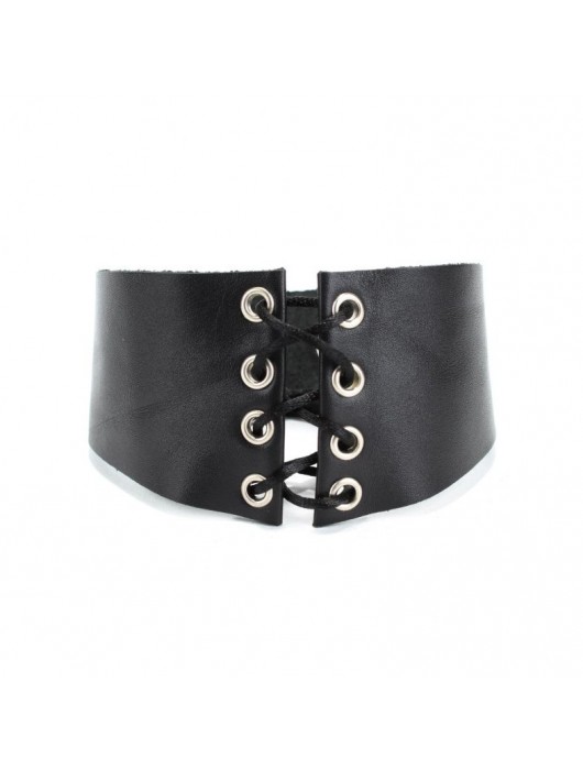 Оригинальный чокер со шнуровкой впереди - БДСМ Арсенал - купить с доставкой в Нижневартовске