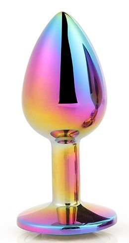 Голографическая анальная втулка с радужным кристаллом - 7,1 см. - Dream Toys - купить с доставкой в Нижневартовске