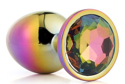 Голографическая анальная втулка с радужным кристаллом - 7,1 см. - Dream Toys - купить с доставкой в Нижневартовске