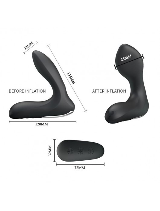 Массажер простаты Nasreddin с функцией расширения и пультом ДУ - 13,5 см. - Baile - в Нижневартовске купить с доставкой