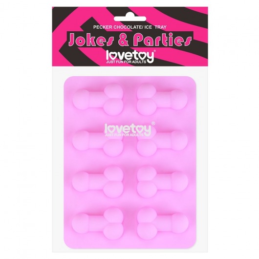 Розовая формочка для льда и шоколада Pecker Chocolate/Ice Tray - Lovetoy - купить с доставкой в Нижневартовске