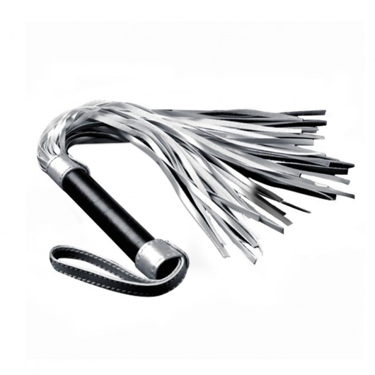 Серебристая плетка Struggle My Flogger с черной ручкой - 45 см. - Lovetoy - купить с доставкой в Нижневартовске