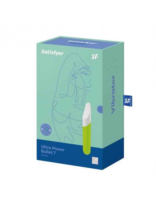 Лаймовый мини-вибратор Ultra Power Bullet 7 - Satisfyer
