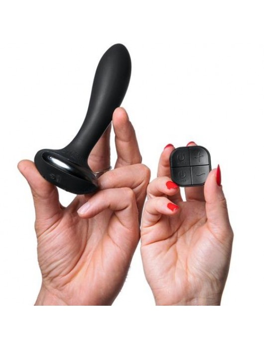 Черная вибропробка Plex with Flex - 14 см. - Hot Octopuss