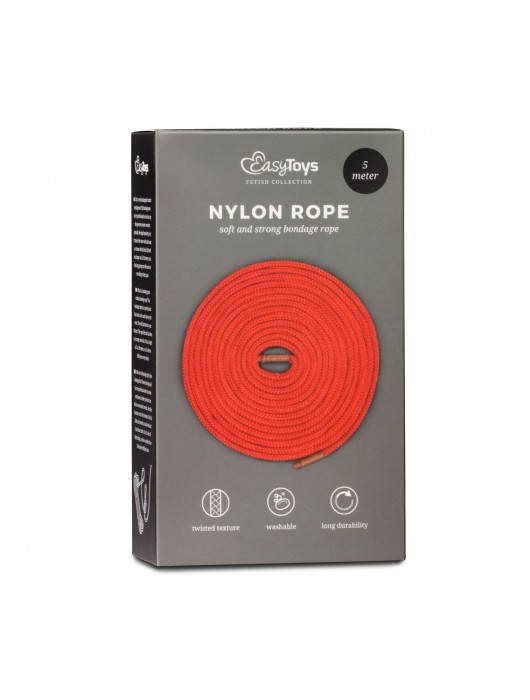 Красная веревка для связывания Nylon Rope - 5 м. - Easy toys - купить с доставкой в Нижневартовске