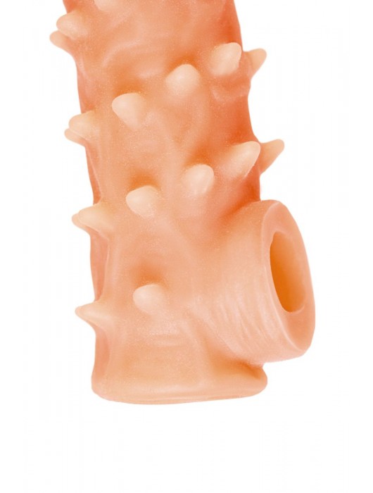 Телесная закрытая насадка с пупырышками Cock Sleeve Size S - 13,8 см. - KOKOS - в Нижневартовске купить с доставкой