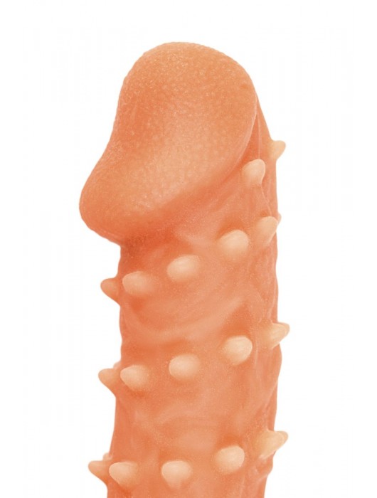 Телесная закрытая насадка с пупырышками Cock Sleeve Size S - 13,8 см. - KOKOS - в Нижневартовске купить с доставкой