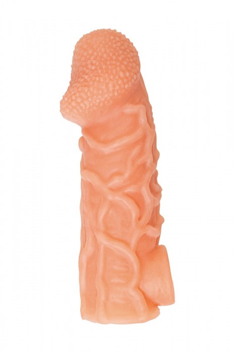 Телесная закрытая насадка с венками Cock Sleeve Size S - 13,8 см. - KOKOS - в Нижневартовске купить с доставкой Телесная закрытая насадка с венками Cock Sleeve Size S - 13,8 см. - KOKOS - в Нижневартовске купить с доставкой