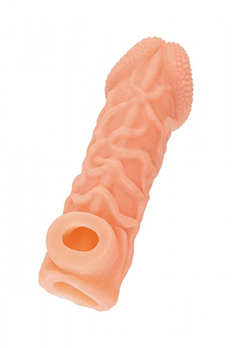 Телесная закрытая насадка с венками Cock Sleeve Size S - 13,8 см. - KOKOS - в Нижневартовске купить с доставкой Телесная закрытая насадка с венками Cock Sleeve Size S - 13,8 см. - KOKOS - в Нижневартовске купить с доставкой