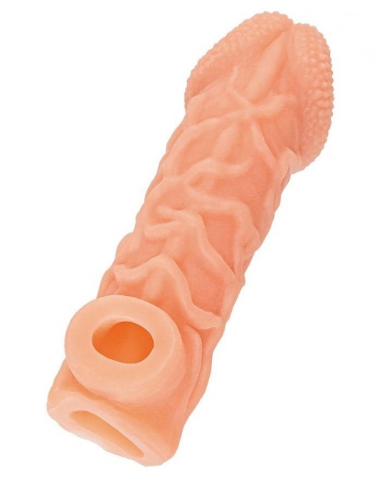 Телесная закрытая насадка с венками Cock Sleeve Size S - 13,8 см. - KOKOS - в Нижневартовске купить с доставкой Телесная закрытая насадка с венками Cock Sleeve Size S - 13,8 см. - KOKOS - в Нижневартовске купить с доставкой