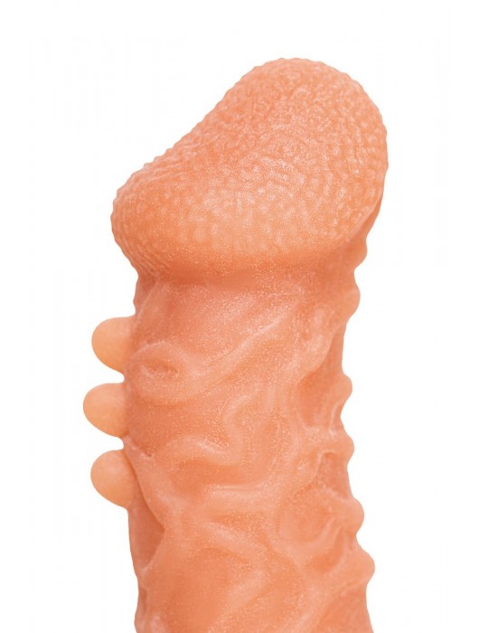 Телесная закрытая насадка с шершавой головкой Cock Sleeve Size S - 13,8 см. - KOKOS - в Нижневартовске купить с доставкой