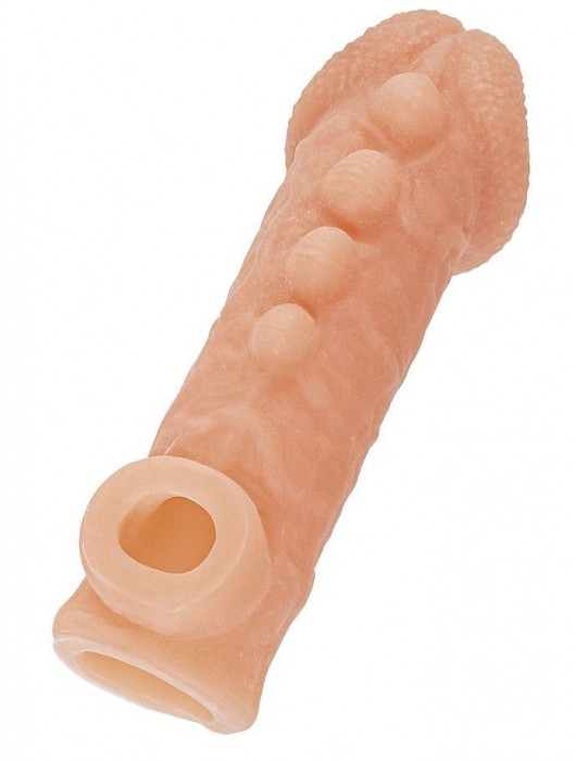 Телесная закрытая насадка с шишечками Cock Sleeve Size S - 13,8 см. - KOKOS - в Нижневартовске купить с доставкой