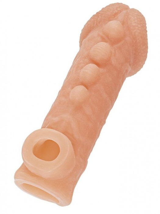 Телесная закрытая насадка с шишечками Cock Sleeve Size M - 15,6 см. - KOKOS - в Нижневартовске купить с доставкой