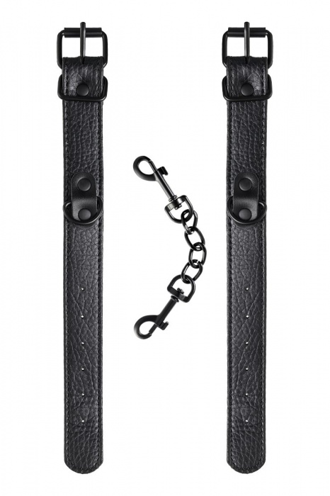 Узкие черные наручники на сцепке - ToyFa - купить с доставкой в Нижневартовске
