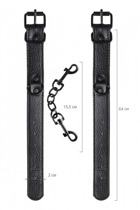 Узкие черные наручники на сцепке - ToyFa - купить с доставкой в Нижневартовске