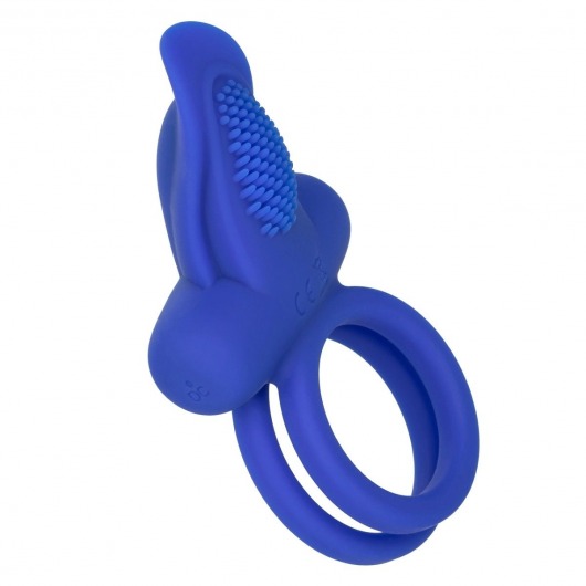 Синее перезаряжаемое эрекционное кольцо Silicone Rechargeable Dual Pleaser Enhancer - California Exotic Novelties - в Нижневартовске купить с доставкой