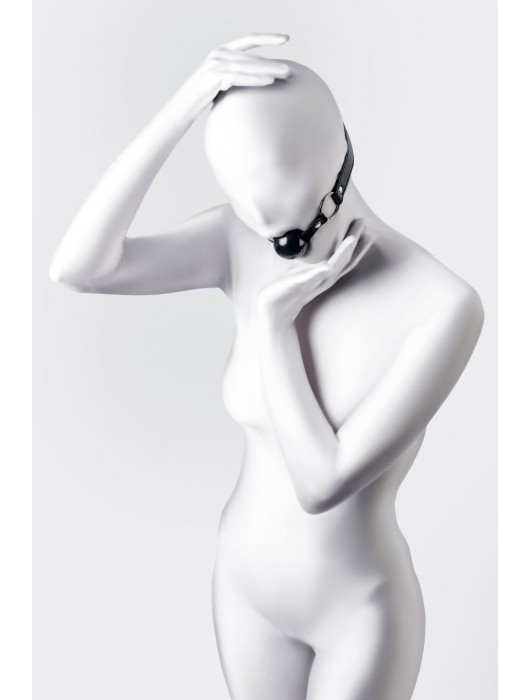 Черный кляп-шар на кожаных ремешках Anonymo - ToyFa - купить с доставкой в Нижневартовске