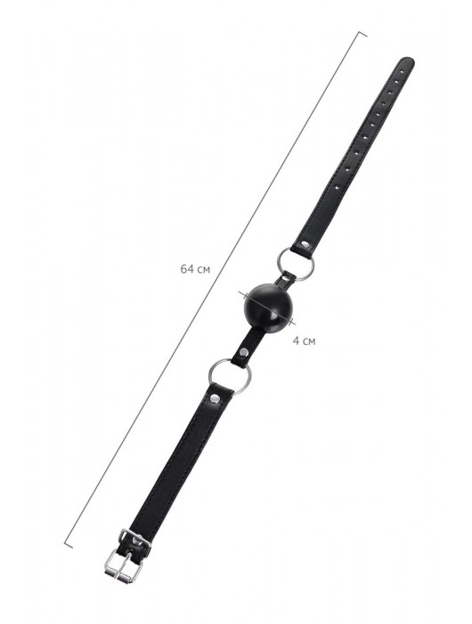 Черный кляп-шар на кожаных ремешках Anonymo - ToyFa - купить с доставкой в Нижневартовске