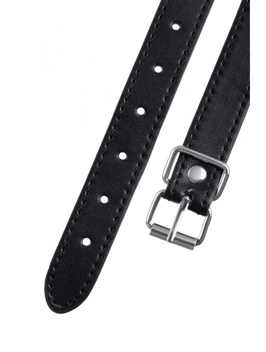 Черный кляп-шар на кожаных ремешках Anonymo - ToyFa - купить с доставкой в Нижневартовске