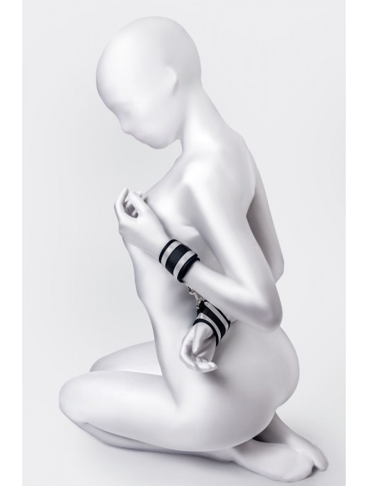 Серебристо-черные наручники Anonymo - ToyFa - купить с доставкой в Нижневартовске