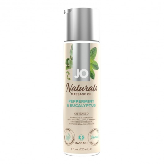 Массажное масло с ароматом перечной мяты и эвкалипта JO Naturals Peppermint   Eucalyptus - 120 мл. - System JO - купить с доставкой в Нижневартовске