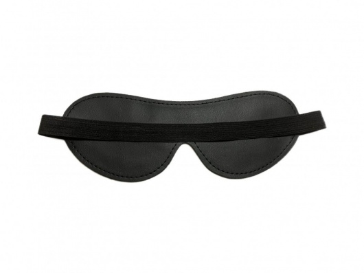 Черная лаковая маска на глаза из эко-кожи - БДСМ Арсенал - купить с доставкой в Нижневартовске